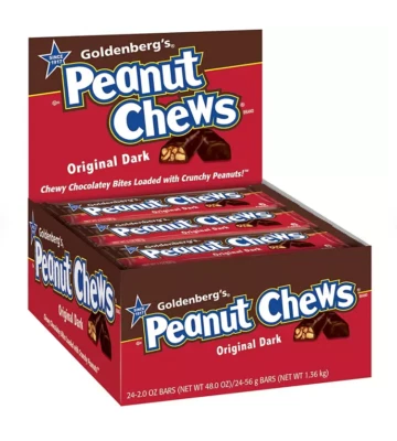 Barras de caramelo oscuras originales Goldenberg’s Peanut Chews, 2 oz., paquete de 24 Foto 1 de 2