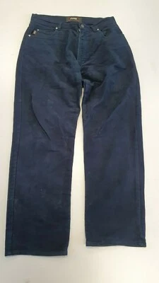 CALÇA CASUAL JJ794 MASCULINA JIPE PRETA PERNA RETA ZÍPER MOSCA ALGODÃO REINO UNIDO W32 L29 - Imagem 1 de 4