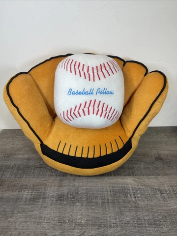Cute 2 Plush Baseball & Glove Pillows Set Plush Inches Children Bed Softball Cover
