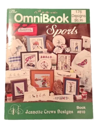 SPORTS - THE OMNI BOOKS Counted Cross Stitch Bk 810 Fly Fishing Windsurf Footbal - Image 1 of 4