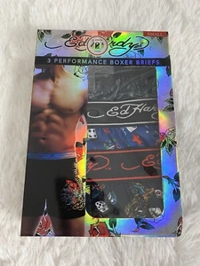 Ed Hardy Performance Boxershorts Herren 3er Pack Unterwäsche Mehrfarbig Poker Print - Bild 1 von 8