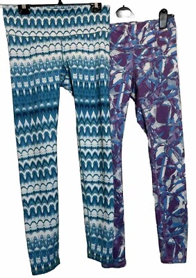 Leggings mujer Hue talla. Grande (2) Cintura Alta Azul Blanco Morado Buen Estado Foto 1 de 4
