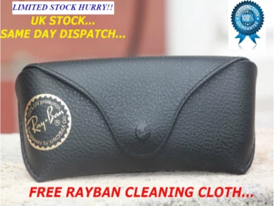 NEW RAY BAN BLACK SUNGLASSES CASE & CLOTH