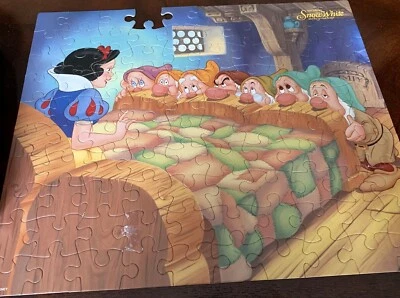 Rompecabezas Blancanieves Disney pieza faltante 1997 casa escena Grumpy & Dopey Foto 1 de 3