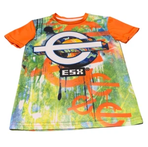 ESX 360 Boys Esports Gaming Gear Jersey T-Shirt Size 8 Neon Colors Graffiti SS - Picture 1 of 4