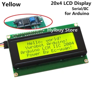 Yellow Serial IIC I2C 2004 20x4 Character DC 5v LCD LCM Module Display Arduino - Foto 1 di 4
