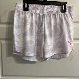Girls Puma Shorts Pink Color Puma White Size Large - Picture 1 of 2