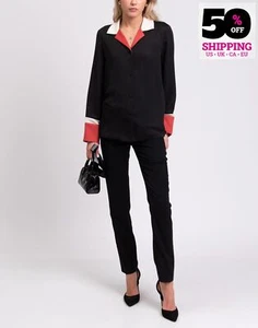 UVP 550€ BURBERRY UNIFORM Wool Flat Front Trousers US20 UK22 3XL Black Regular - Bild 1 von 11