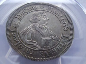Germany Martin Luther Silver deduction from double gold ducat 1717 PCGS AU58 - Picture 1 of 3