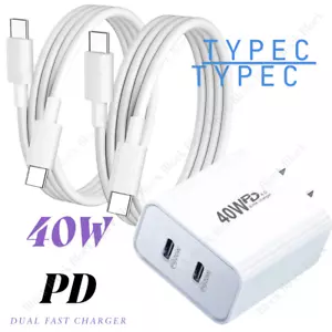 40W USB C Fast Charger PD USB C Type C Cable Power Adapter For iPhone 15 16 iPad - Picture 1 of 14