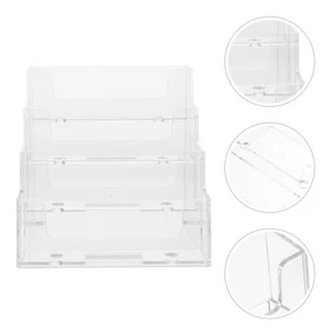 2 Pcs Business Card Case Man Holder Clear for Cards Display Stand - Picture 1 of 12