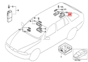 Genuine RIGHT REAR INTER.LIGHT AND READING LIGHT BMW E39 520d 520i 63318366434 - Picture 1 of 1