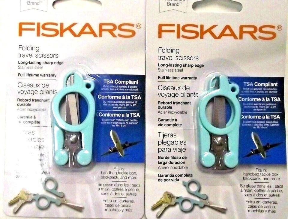 Fiskars Folding Travel Scissors TSA Approved 2 Pair 195160 - Image 1 of 1