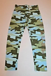 Justice Green & Blue Camo Leggings Girl Size 6 Active Wear Legging Pants NEW - Picture 1 of 2