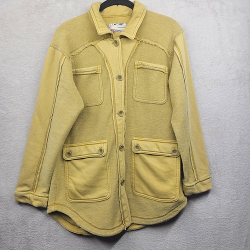 VETEMENTS Pilcro Anthropologie Camicia Giacca Donna M Giallo Senape Shacket Tasche Natura