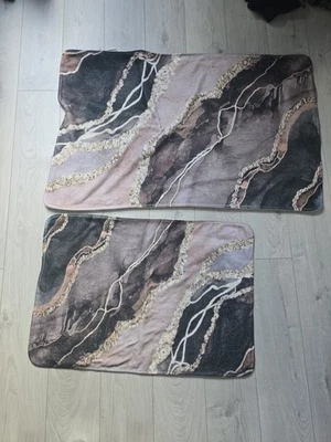 🛁 2er Set Badteppich + Badvorleger – Marmor Design - Bild 1 von 4