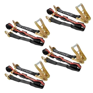 4PK 2"x10' correas para neumáticos sobre la rueda con trinquete y gancho giratorio en J WLL 3.333 LB - Imagen 1 de 7