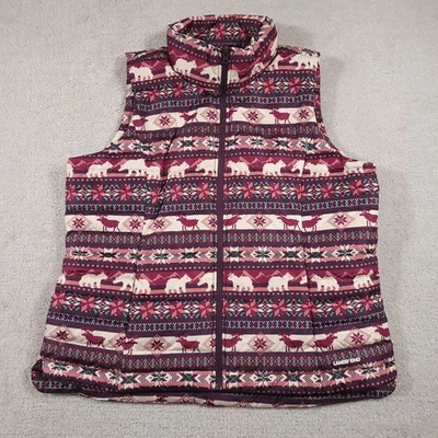 Chaleco Lands' End para mujer XL 18 Fair Isle Bear Moose acolchado invierno al aire libre Foto 1 de 4