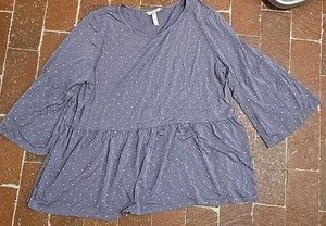 Matilda Jane Perfect In Purple Top White Polka Dot Bell Sleeve Shirt Women's 2XL - Picture 1 of 10