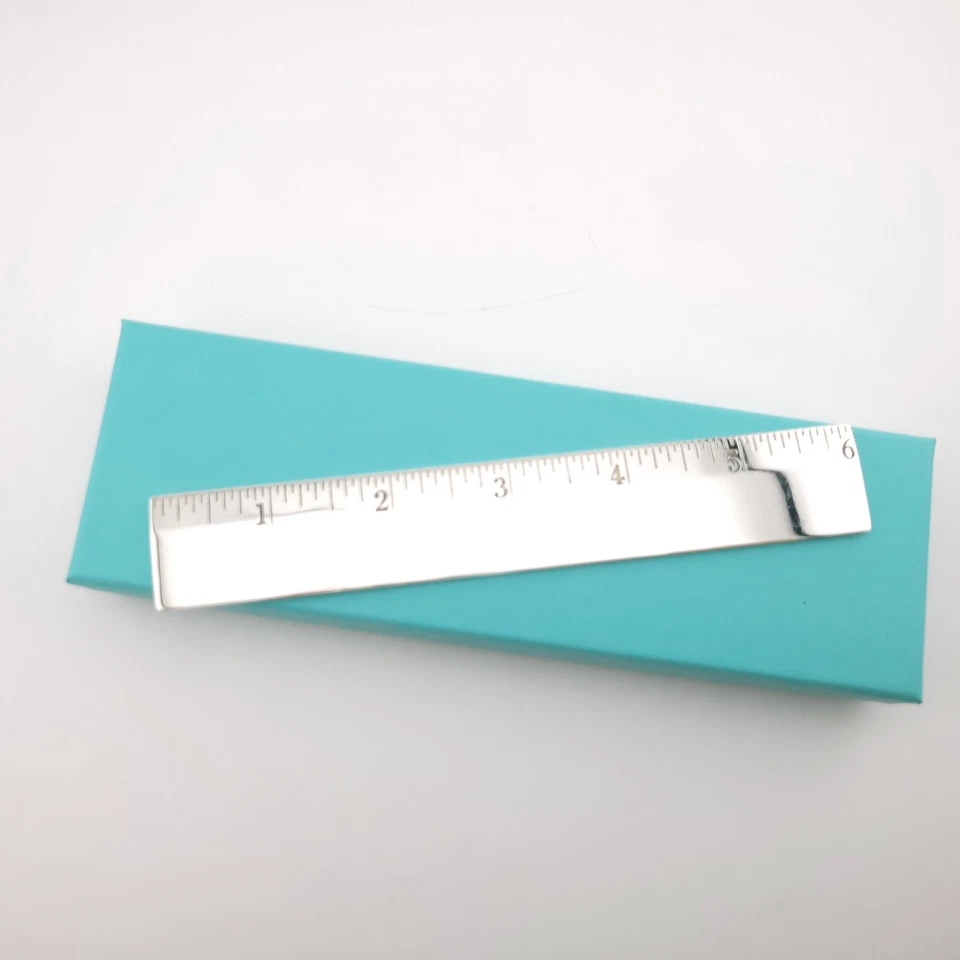 COMO NUEVO Tiffany & Co. Fabricantes Plata Esterlina 6" Pulgadas Regla Mesa Oficina Medida Foto 1 de 4