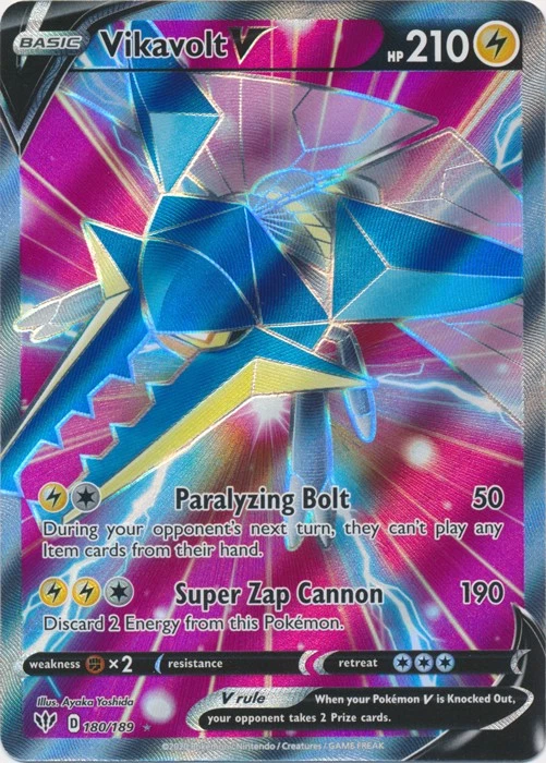 Holo Vikavolt V (Full Art) 180/189 Ultra Rare SWSH03: Darkness Ablaze - Image 1 of 1