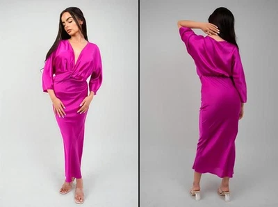 Vestido midi iKrush Twist Front ceñido al cuerpo longitud midi cuello en V manga 34 Foto 1 de 2