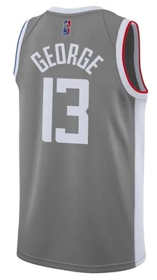NIKE LA CLIPPERS ПОЛ ДЖОРДЖ ЗАРАБОТАЛ ED. SWINGMAN Джерси Sz S серый новый с Ярлыками - Изображение 1 из 4