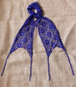 Bufanda de moda púrpura floral de encaje brillante romaní núcleo de hadas caprichoso femenino - Imagen 1 de 5