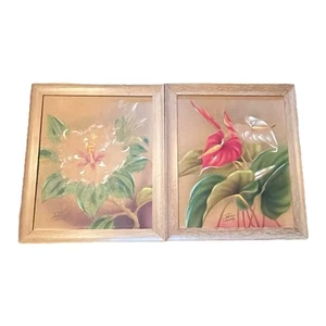 2 HIBISCOS Y ANTURIOS ORIGINALES VINTAGE FIRMADOS Hale Pua (FRANK ODA) **Leer** - Imagen 1 de 12