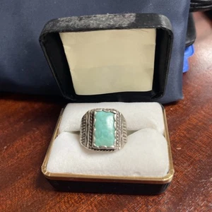 sterling silver ring with blue turquoise stone size 8 - Picture 1 of 7