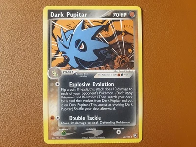 Dark Pupitar 40/109 EX Team Rocket Returns Uncommon Pokemon Card NM Crimp Error - Image 1 of 4