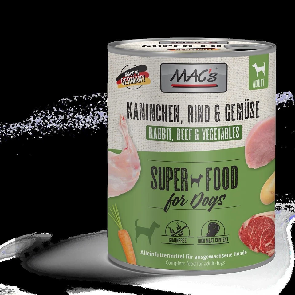MACs Dog Kaninchen & Gemüse | 6x 800g Hundefutter nass