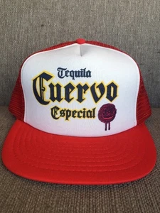Vtg Cuervo Especial Tequila Mesh Snap Back Trucker Hat 80's Retro Red White Jose - Picture 1 of 7