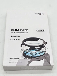 x2 Matowe czarne przezroczyste Ringke Slim Case do Samsung Galaxy Watch 6 40mm Protector - Zdjęcie 1 z 4