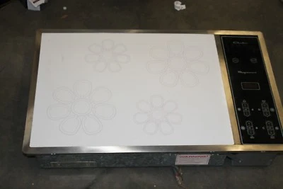 Vintage Chambers Electric Cooktop Stove Magnawave White Black Model MIC 36 - Image 1 of 4