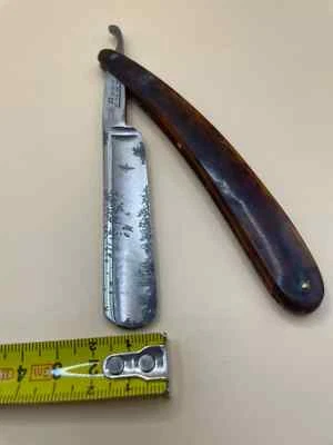 Rasoio a mano libera ARSA Solingen vintage manico celluloide lama acciaio N.B - Immagine 1 di 4