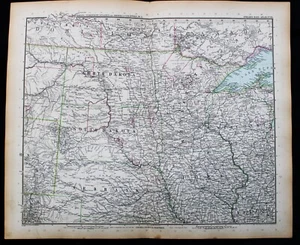 STIELERS HAND ATLAS WORLD MAP PLATE PAGE NO.84 NORTH CENTRAL UNITED STATES 1888 - Picture 1 of 5