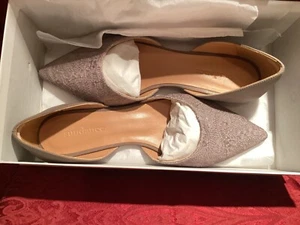 Sundance D'Orsay Fountainbleau Taupe Leather slip-on flats shoes Sz 7.5 38 NIB - Picture 1 of 7