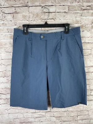 Pantalón Corto Hombre Adidas 32 Gris Azul Cuadros Ligero Golf Elastizado Foto 1 de 4
