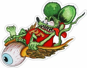 Rat Fink Riding Von Dutch Flying Eyeball Laser Cut Metal Sign - Picture 1 of 3