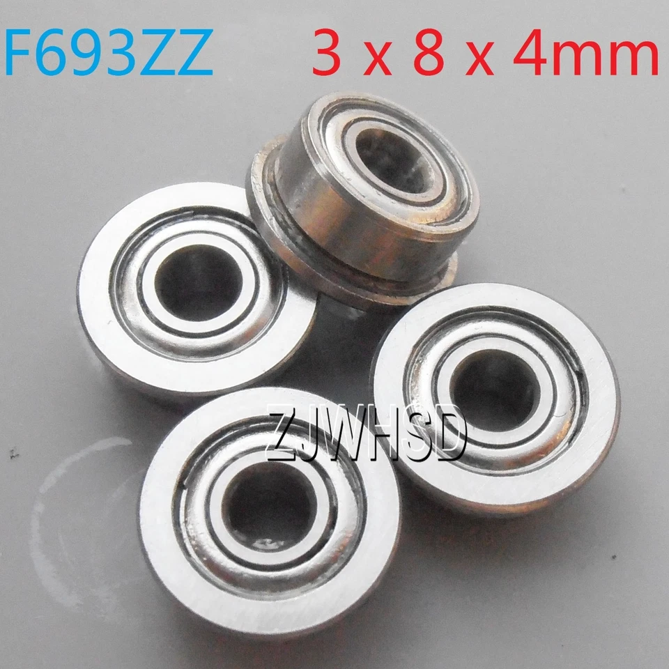 4pcs F693zz Sealed Flange Bearing ID: 3 OD: 8 W: 4 mm for TAMIYA TRAXXAS RC DIY - Image 1 of 1