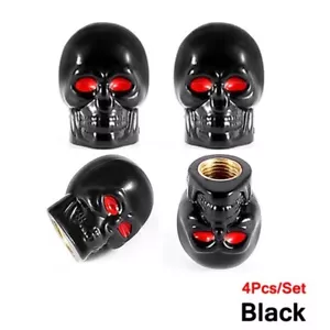 4pcs Car Skull Skeleton Wheel Air Valve Dust Caps Cover for Car Motorcycle Bike - Picture 1 of 6