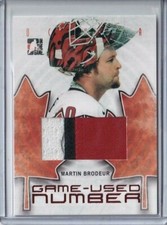 2007-08 ITG O Canada Numbers #GUN78 Martin Brodeur PATCH /10* - TEAM CANADA