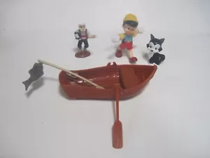Disney Pinocchio, Geppetto, Figaro, Boat Figures Cake Topper Lot Set - Picture 1 of 7