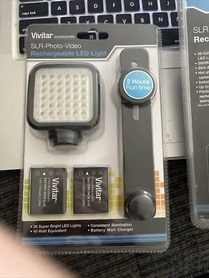 BRAND NEW SEALED Rechargeable LED Video Light Kit vivitar viv400 universal - Image 1 of 2