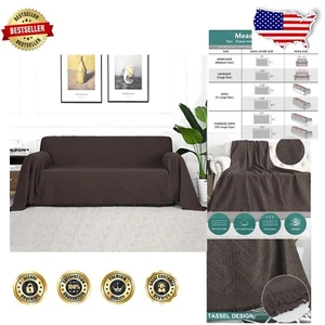 Durable Chocolate Geometrical Sofa Covers - Stylish Protection for Pets & Kids - Picture 1 of 9