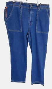 New Knox Rose Womens Jeans Size 1X Blue Elastic Waist High Rise Straight - Picture 1 of 12