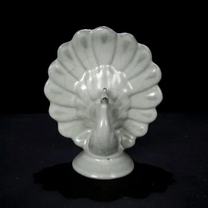 7.2" Chinese Antique Porcelain Song Ru Kiln Peacock Open Screen Sculpture - Picture 1 of 9