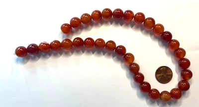 CUENTAS DE CORNALINA GENUINAS SOMBREADAS LISAS DE 12 MM HEBRA DE 15" ¡AL POR MAYOR! Foto 1 de 4