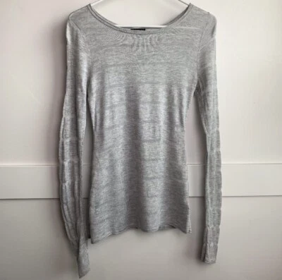 Express Gray & Transparent Striped Long Sleeve Shirt Size Small Foto 1 de 4